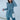 Vintage Blue With Belt Waisted Ripped Hole Women Denim Jacket