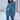 Vintage Blue With Belt Waisted Ripped Hole Women Denim Jacket