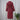 Kinsley Elegant Burgundy Lapple Solid Double-Breasted Trench Coat