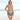 Woman wearing colorful 3 Piece Set Crochet Cover Up with bra top and mini skirt on the beach