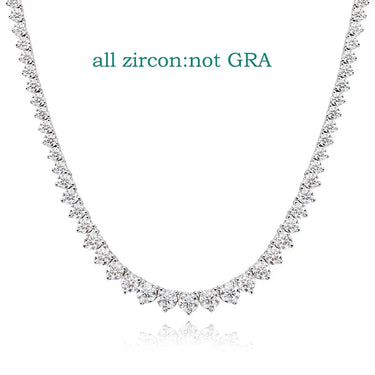 Stunning Moissanite Tennis Necklace featuring brilliant round-cut stones, perfect for elevating any jewelry collection.