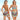 woman wearing colorful 3 piece set crochet cover up bra top and mini skirt with t-back on beach