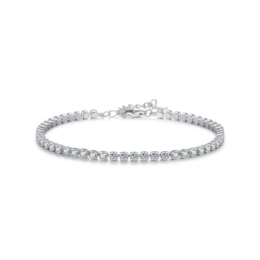 Elegant Silver Tennis Bracelet featuring zircon stones, crafted in 925 sterling silver, perfect for women's fashion.