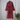 Kinsley Elegant Burgundy Lapple Solid Double-Breasted Trench Coat