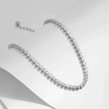 Elegant Silver Tennis Bracelet featuring sparkling zircon stones, perfect for women seeking fine jewelry.