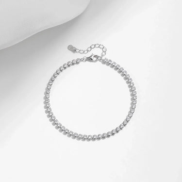 Elegant Silver Tennis Bracelet featuring sterling metal and zircon stones, perfect for women's fine jewelry collections.