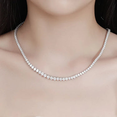Elegant Moissanite Tennis Necklace showcasing brilliant round-cut stones for a luxurious jewelry collection.
