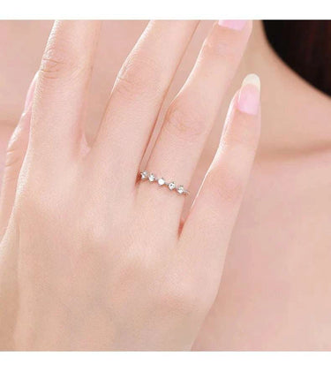 Elegant Silver Stacking Rings with prong-set zircon stones, perfect for parties and special occasions.