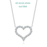 Elegant Moissanite Heart Necklace in 925 sterling silver, featuring a stunning round brilliant cut moissanite stone.