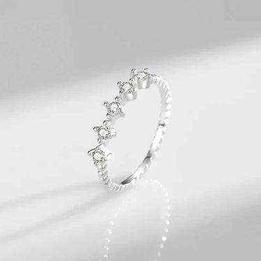 Elegant Silver Stacking Rings featuring zircon stones, perfect for parties or weddings, crafted in 925 sterling silver.