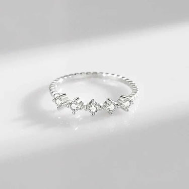 Stylish Silver Stacking Rings adorned with zircon, perfect for parties or as wedding bands for women.