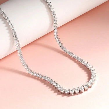 Elegant Moissanite Tennis Necklace featuring brilliant round-cut stones, perfect for elevating your jewelry collection.